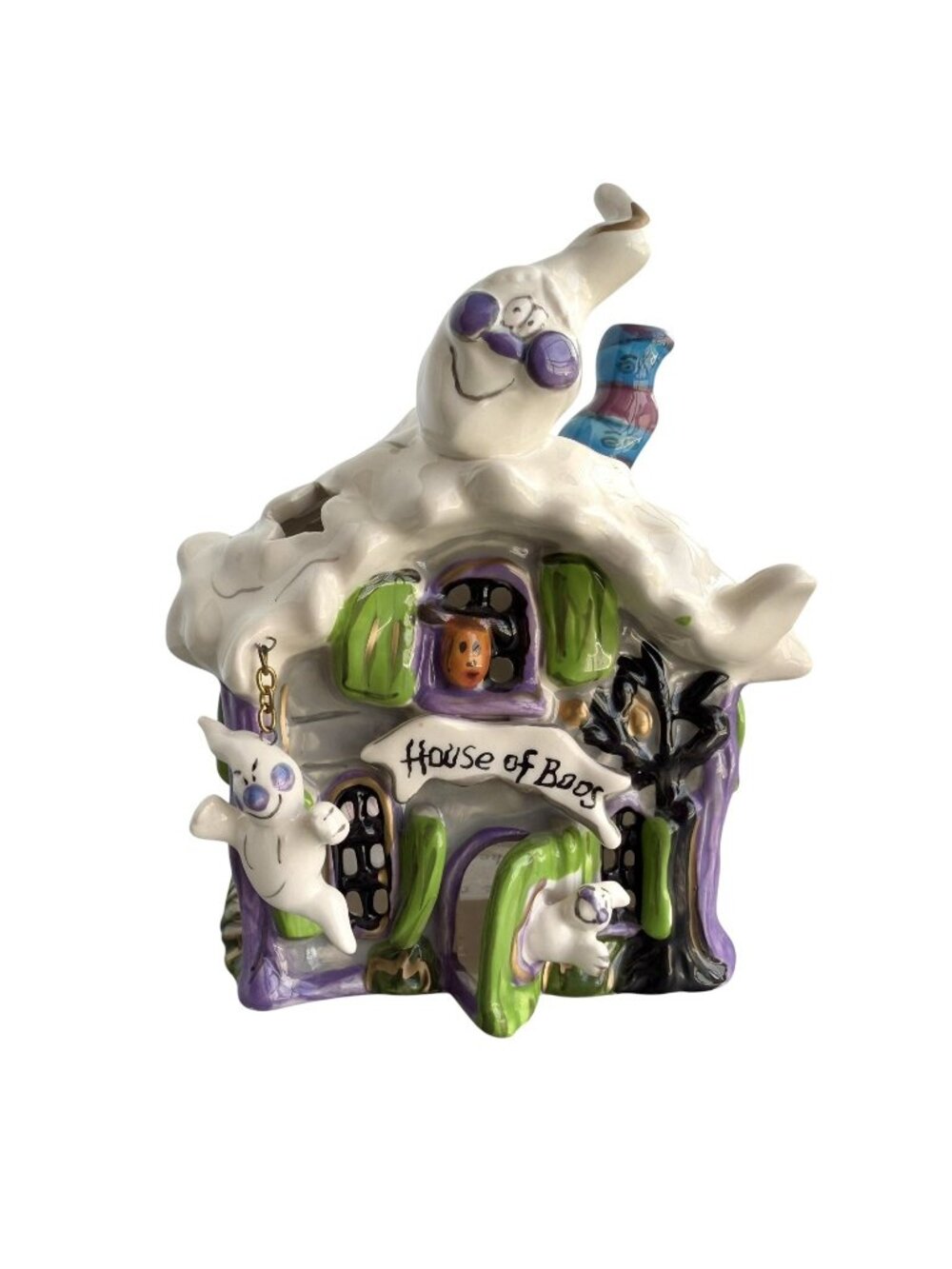 Blue Sky House of Boos Halloween House Ghost Tealight Heather Goldminc 2009